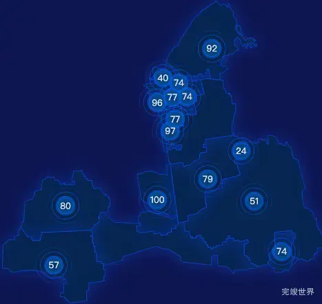 echarts焦作市山阳区geoJson地图圆形波纹状气泡图
